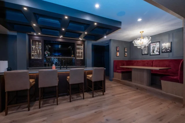 Play isn’t just for the kids… and this basement proves it.

Descending the staircase, guests are greeted by a striking, glass-enclosed wine cellar, perfectly positioned across from a fully stocked bar. With custom bench seating, a climbing wall for the kids, an epic golf simulator, and just the right touch of cheeky vintage art, this space is made for memories! Oxford Manor is officially the fun house on the block!

Project: Oxford Manor
Design and Interiors By: @bossdesignltd
Build By: @carsonbuilthomes

Basement Design | Basement Goals | YEG Custom Homes | YEG Custom Home Design